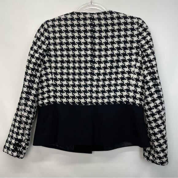 Talbots Houndstooth Blazer Tweed Black White Size 6 Petite - Picture 12 of 14